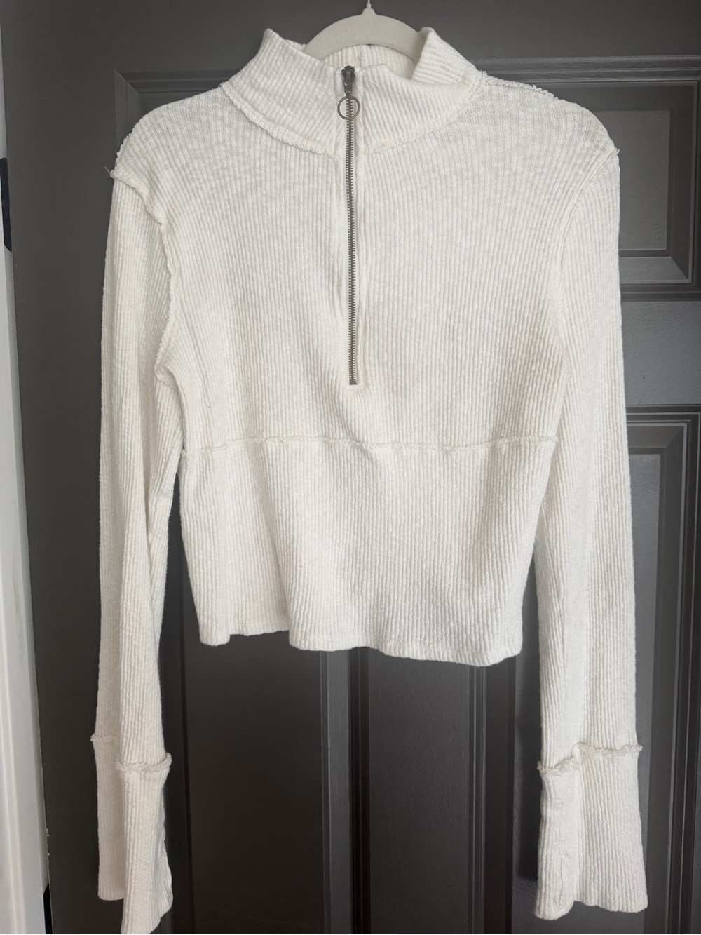 Free People Ribbed Half-Zip Pullover